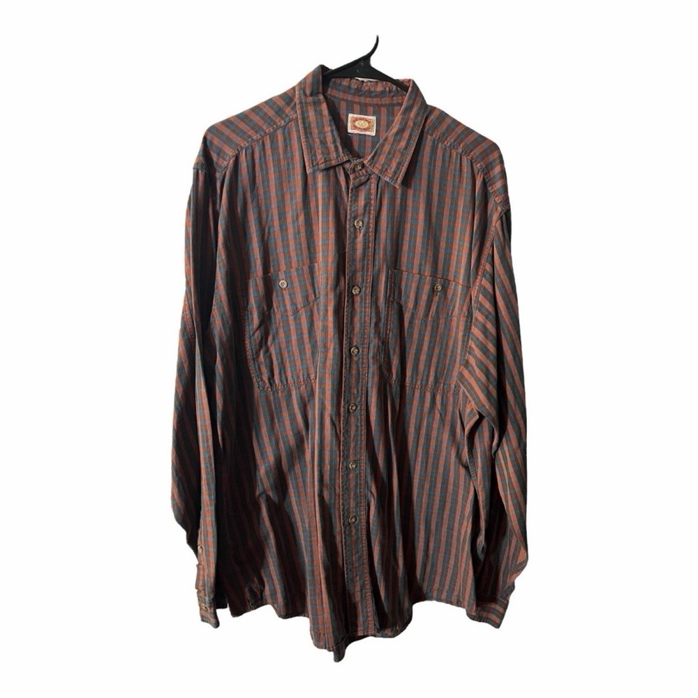 Banana Republic 80s Vintage Brown/Blue/Purple Plaid Button Up XL/XXL
